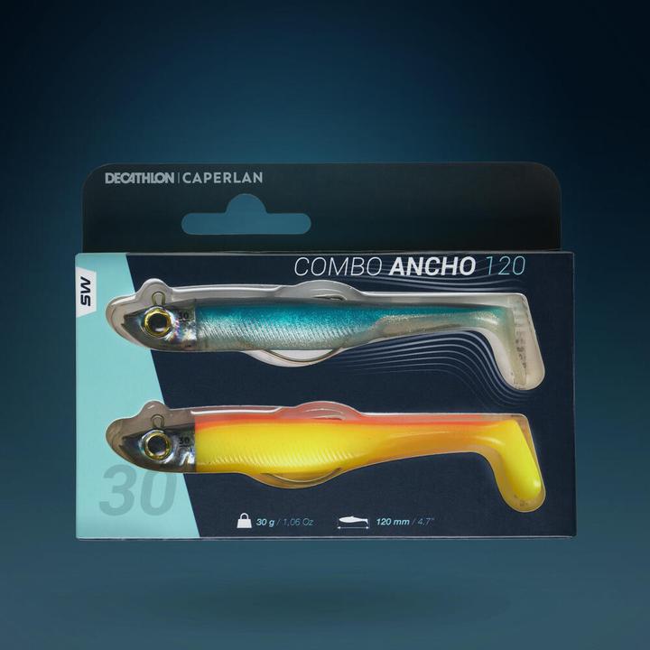Immagine prodotto Caperlan Set di piume di gomma per la pesca in mare (12 cm)