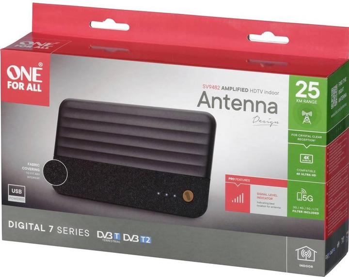 Produktbild One for All DVB-T2 1080p Gewebe Antenne mit SLI (Flachantenne, DVB-T / -T2)