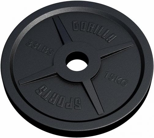 Immagine prodotto Gorilla Sports Piastra di peso 50/51mm 15 kg (1 x 15 kg)