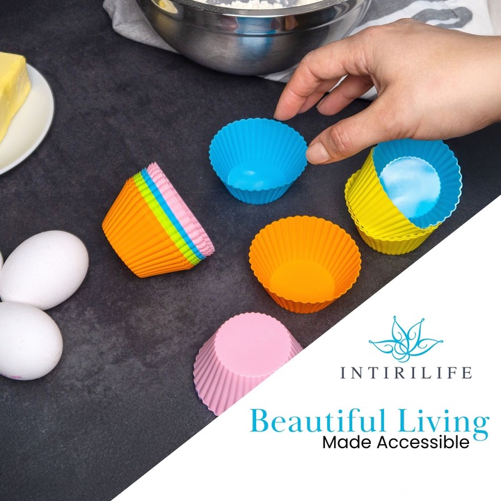 Produktbild Intirilife 24 Stück Silikon Muffinformen (4.50 cm)