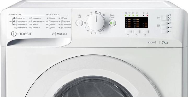 Produktbild Indesit Washing machine MTWA 71252 W EE, Front loading, E, Washing capacity 7 kg, 1200 RPM, Depth 54 (7 kg, Links)
