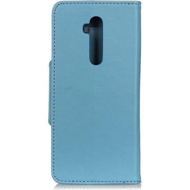 MU Classic Classic II Leder Bookcover Series (OnePlus 7T Pro), Smartphone Hülle, Blau