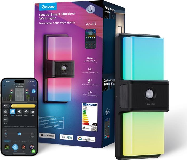 Image du produit Govee Smart Outdoor Wall light (1500 lm, IP65)