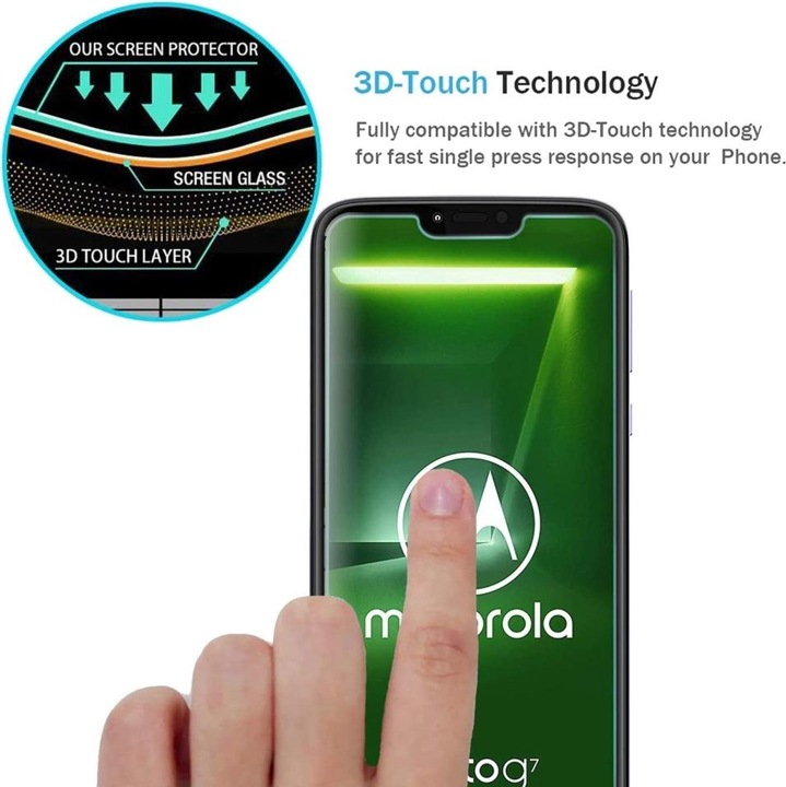 Produktbild Screenguard Motorola Moto G7 Power Panzerglas Schutzfolie Case Friendly Design (1 Stück, Motorola Moto G7 Power)