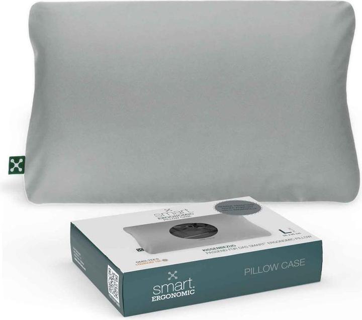 Actual product image Smartsleep Ergonomic + XL pillowcase 55 x 35 x 12 cm, grey (Pillowcase, 55 x 35 x 12 cm)