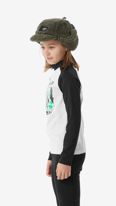 Actual product image Wedze Ski underwear functional shirt for children - BL 500 black/white with motif (140)