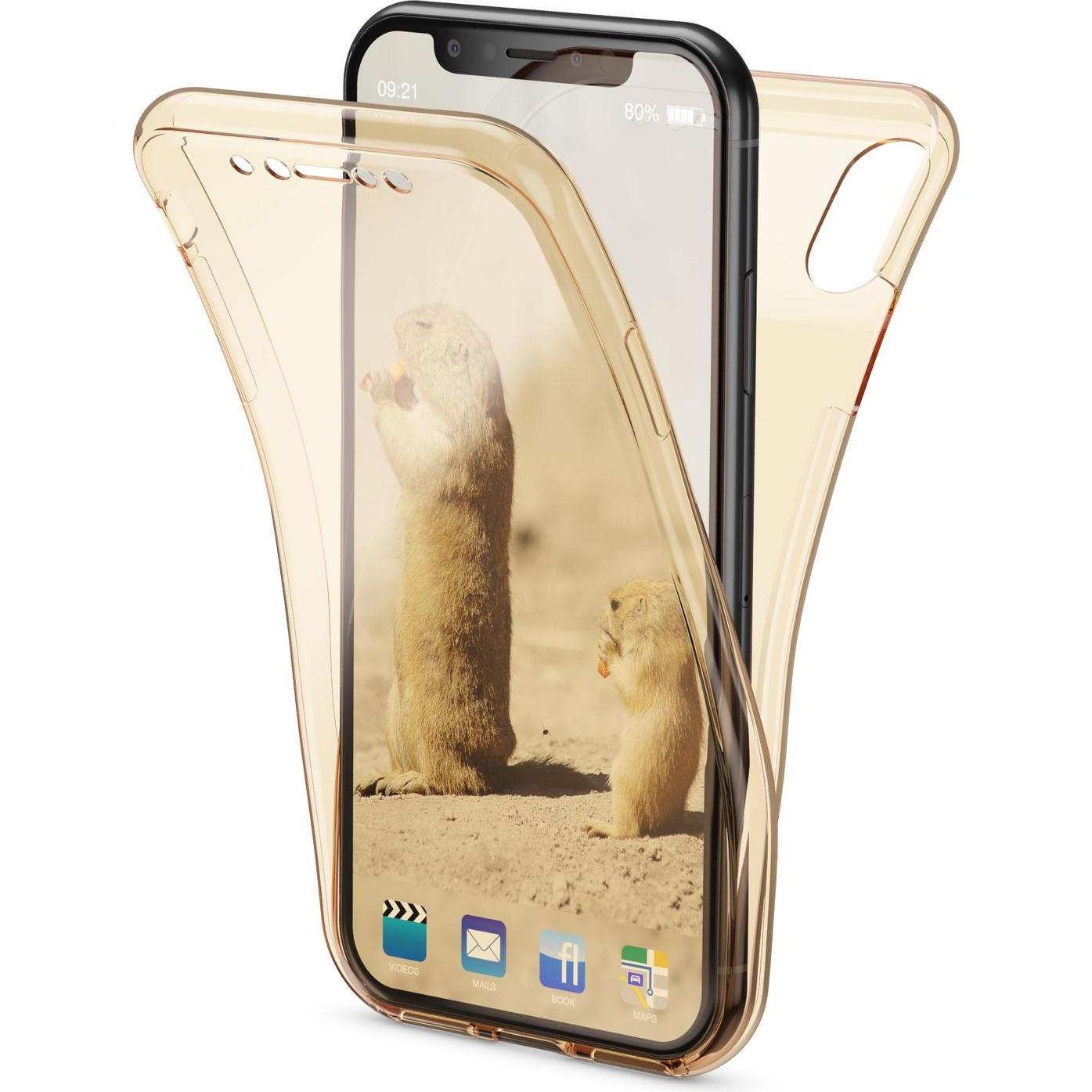 Nalia 360 Grad Handyhülle (Apple iPhone X, Apple iPhone XS), Smartphone Hülle, Gold