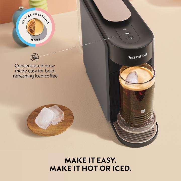 Actual product image De'Longhi Vertuo UP ENV200 Coffee machine with milk frother, grey-black (NESPRESSO Vertuo)