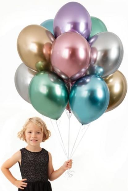 Actual product image Belbal Balloon Glossy Silver, Ø 30 cm, 50 pieces (50 x)