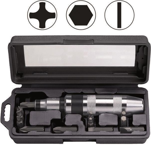 Produktbild Bahco 1/4"-Schlagschraubendreher-Satz für Schlitz-, Phillips- und Sechskantschrauben 55 mm × 90 mm × 220 (Schlitz)