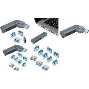 LogiLink USB Sicherheitsschloss, 1 Schlüssel / 4 Schlösser Schlüssel mit 4 USB-Aufsätzen, effektiver Schutz f, Notebook ...
