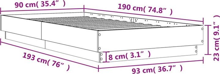 Actual product image vidaXL Bedstead (90 x 190 cm)