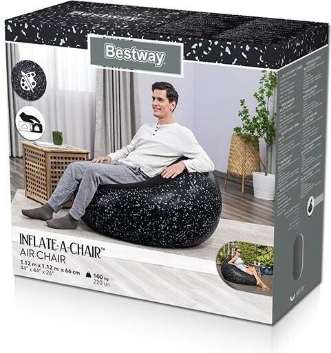 Produktbild Bestway Aufblasbarer Sessel Inflate Schwarz, 112 x 112 cm