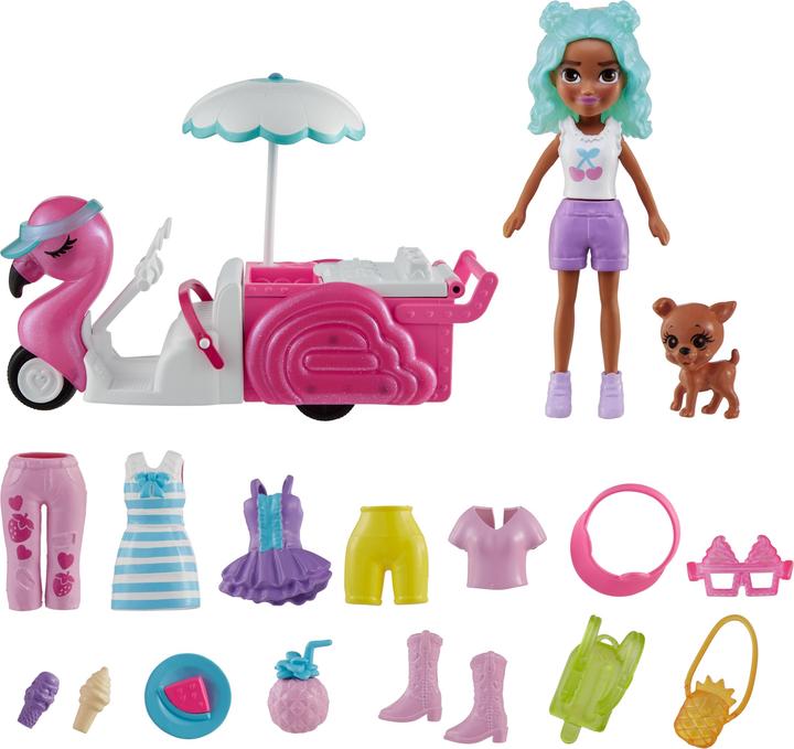 Polly Pocket Flamingo Snack Cart playset