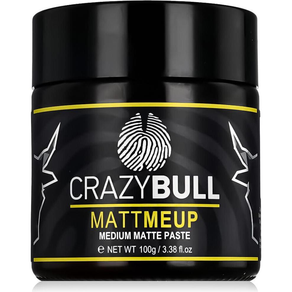 Crazy Bull Uomo Crema Gel Per Capelli, Mattmeup Medium Matte Paste ( Per Capelli, Pasta Per Capelli, 100 Ml)
