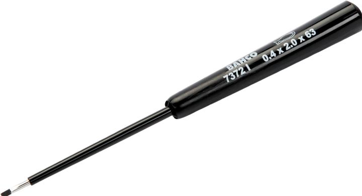 Produktbild Bahco Präzisions-Schraubendreher für Schlitzschrauben mit Kunststoffgriff, 0,4 mm x 2 mm x 63 mm (Schlitzschrauben)