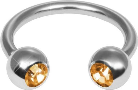 Actual product image Hermex Circular Barbell Piercing Stainless Steel with Zirconia - Mocha (Stainless steel)