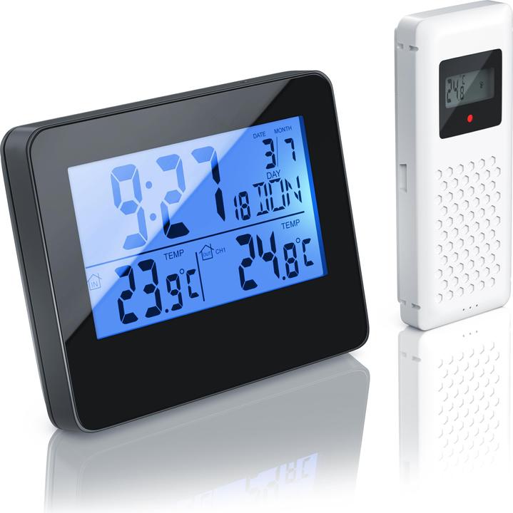 Produktbild Bearware Funk Wetterstation mit Aussensensor - Funkuhr, sekundengenaue Uhrzeit durch DCF-Signal
