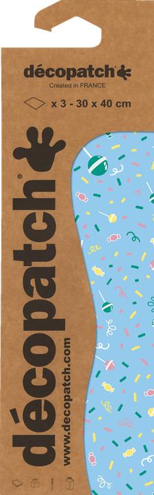 Image du produit Décopatch Blisterpackung mit 3 Bogen Décopatch-Papier 30x40 cm gleichen Designs, Nr. 906 - (30 x 40 cm)