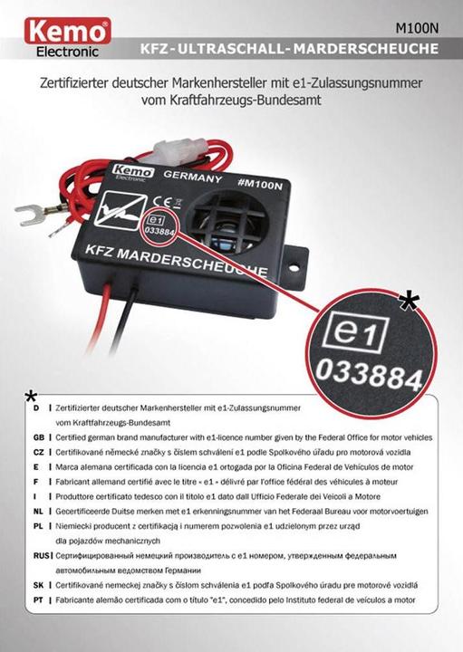 Image du produit Kemo Protection de la martre par ultrasons 00N
