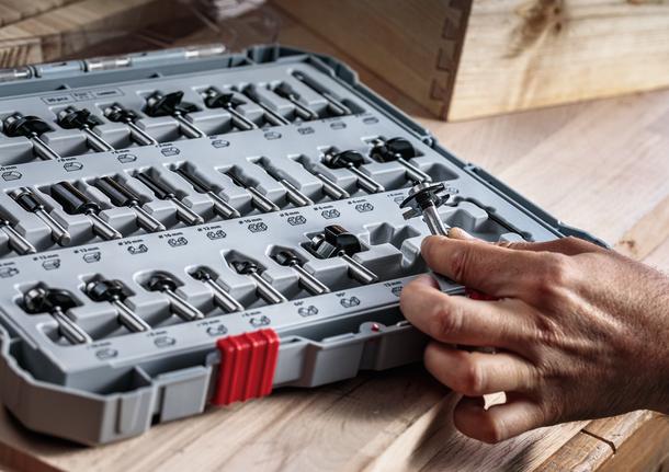 Image du produit Bosch Professional Zubehör Jeu de 15 fraises, queue de 8 mm pour fraiseuses à main