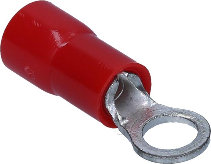 Produktbild Kalitec 100 Stück RKSRM3 Ringkabelschuh 0,5-1,5mm² I teilisoliert M3 rot I Kupfer I PVC Kragen I zum