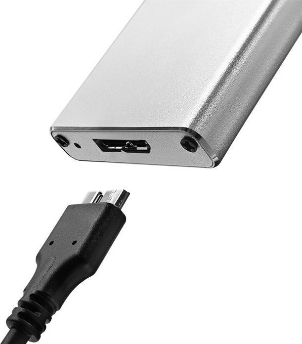 Actual product image Qoltec Aluminiowa Obudowa | Kieszeń na dysk M.2 SSD | SATA | NGFF | USB 3.0 | Super speed | 2TB | (M.2)