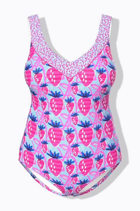Immagine prodotto Ulla Popken Costume da bagno completamente foderato con fragole, coppe morbide e materiale riciclato (50)