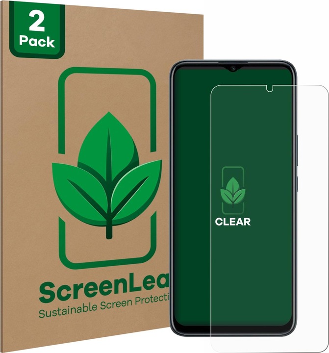 Actual product image ScreenLeaf Protective film sustainable screen protector screen protector film clear transparent (2 Piece, Wiko T10)