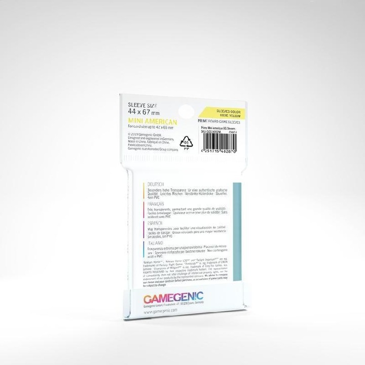Immagine prodotto Gamegenic GGS10052 - Buste PRIME, formato mini americano 44 x 67 mm - trasparenti (50 buste)