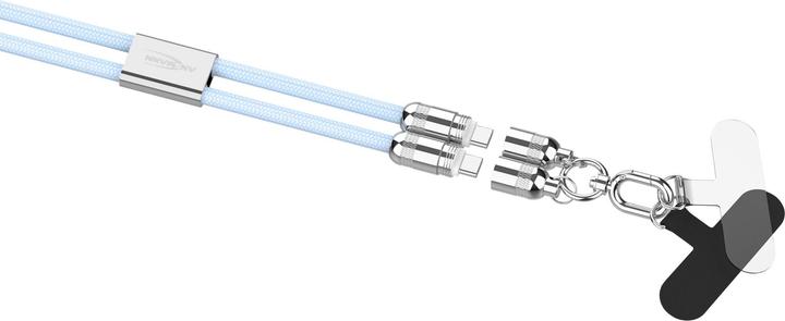 Actual product image Ansmann Lanyard Kabel USB Typ-C zu USB Typ-C 120cm / blau (1.20 m, 60 W)