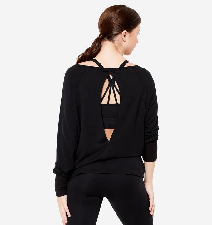 Produktbild Domyos Sweatshirt Modern Dance Damen fliessend - schwarz (L)