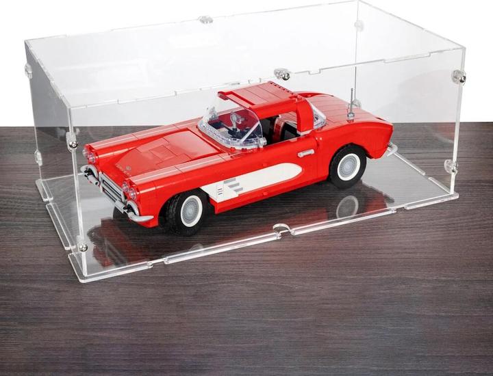 Actual product image iDisplayit Acrylic display for LEGO® 10321 Chevrolet Corvette (With clear bottom, stackable)