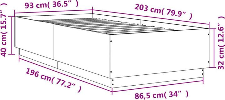 Image du produit vidaXL Bettgestell (90 x 200 cm)