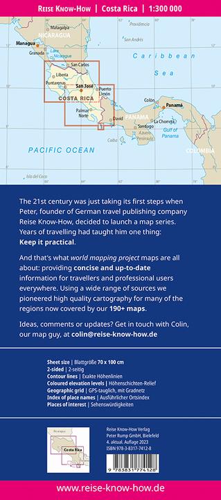 Actual product image Map Costa Rica (1:300.000) 300000
