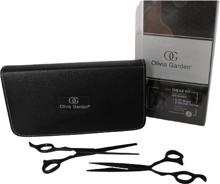 Produktbild Olivia Garden SilkCut Pro Shear Kit Matt Black LEFT-Handed (14.61 cm)