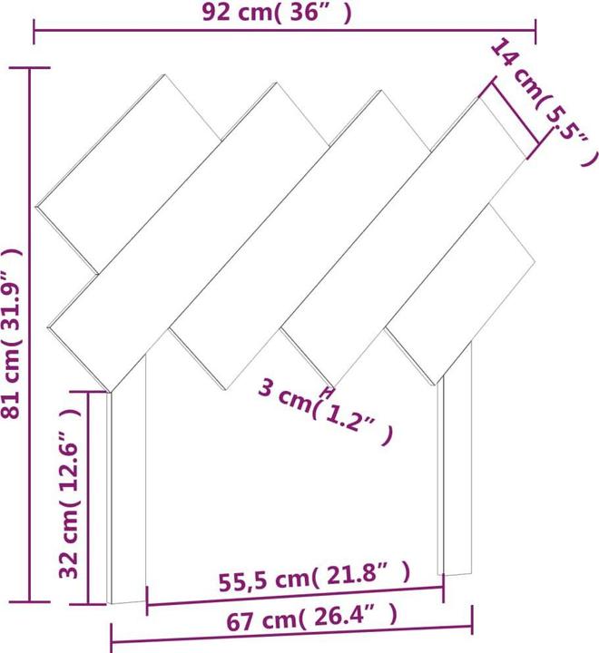 Image du produit vidaXL Kopfteil (92 x 3 x 81 cm)