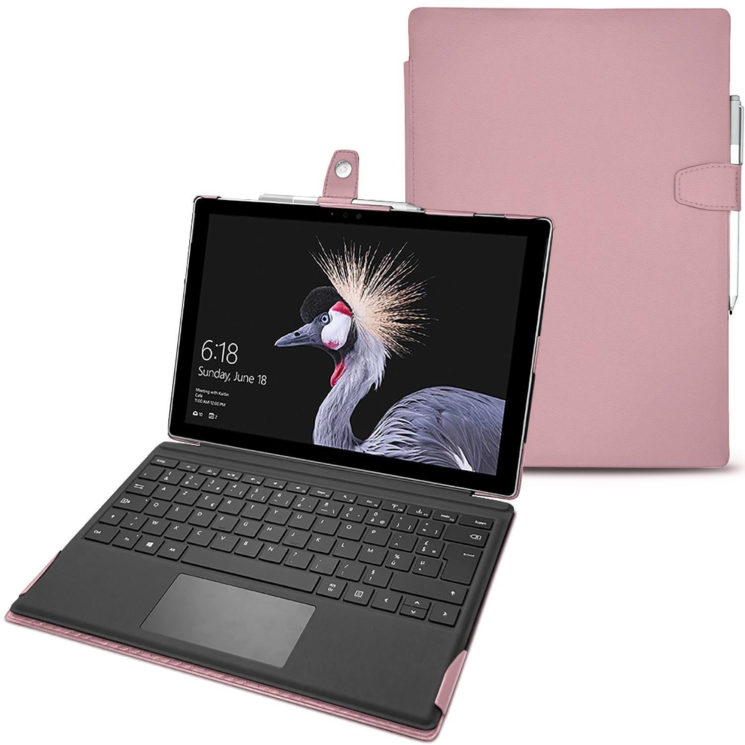 Noreve Lederschutzhülle (Surface Pro (2017)), Tablet Hülle, Rosa