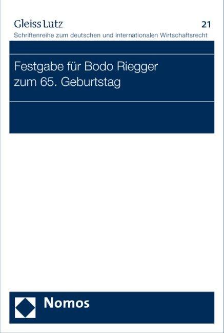Produktbild Festgabe für Bodo Riegger zum 65. Geburtstag (Deutsch, 2008)