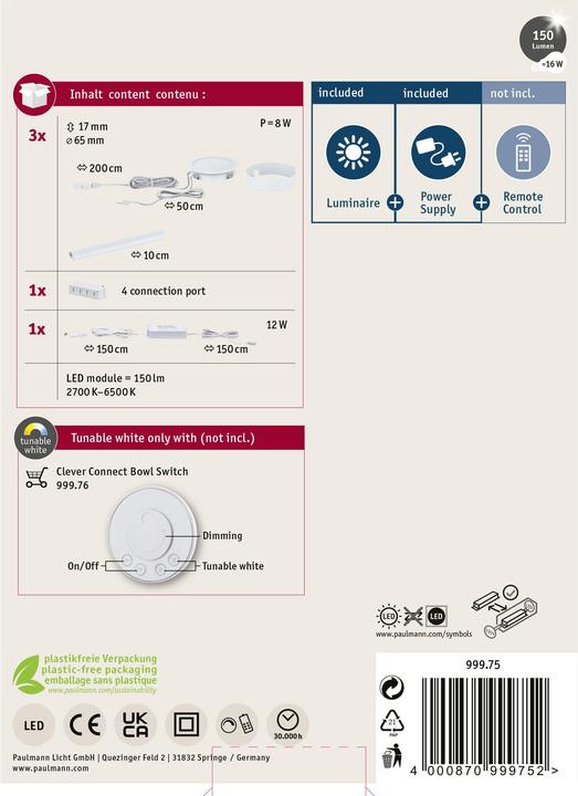 Image du produit Paulmann Clever Connect Disc (175 lm)