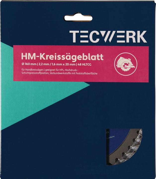 Produktbild Tecwerk Handkreissägeblatt Aussen-Ø 190 mm Zähnezahl 56 HLTCG Bohrung 30 mm Schnittbreite 2,8 mm