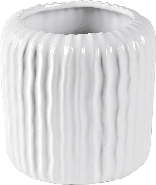 Produktbild Ideepo Vase Rillen glasiert H16cm weiss (4 x, 4.57 l)