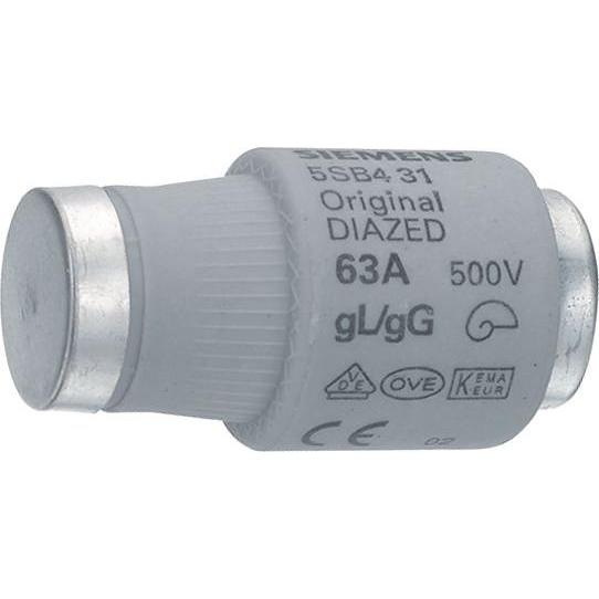 Thumbnail - Siemens, Sicherung, Diazed-Sicherungseinsatz (Diazed-Sicherung, 63 A)