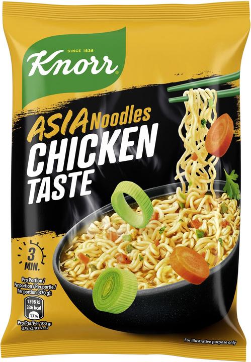 Image du produit Knorr Asia Noodles Chicken sachet, Nouilles asiatiques au poulet & aux légumes, prêtes en 3 minutes (70 g)