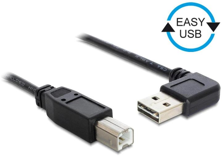 Produktbild Delock USB2.0-Kabel Easy A-B: 0.5m, schwarz (0.50 m, USB 2.0)