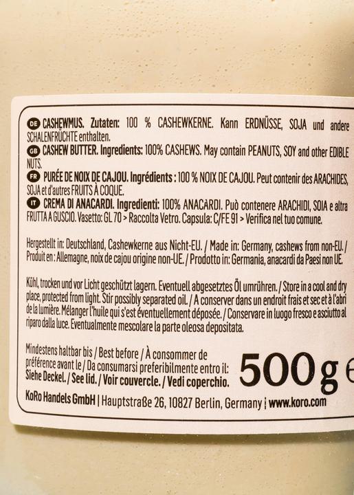 Actual product image KoRo Cashew puree (500 g)