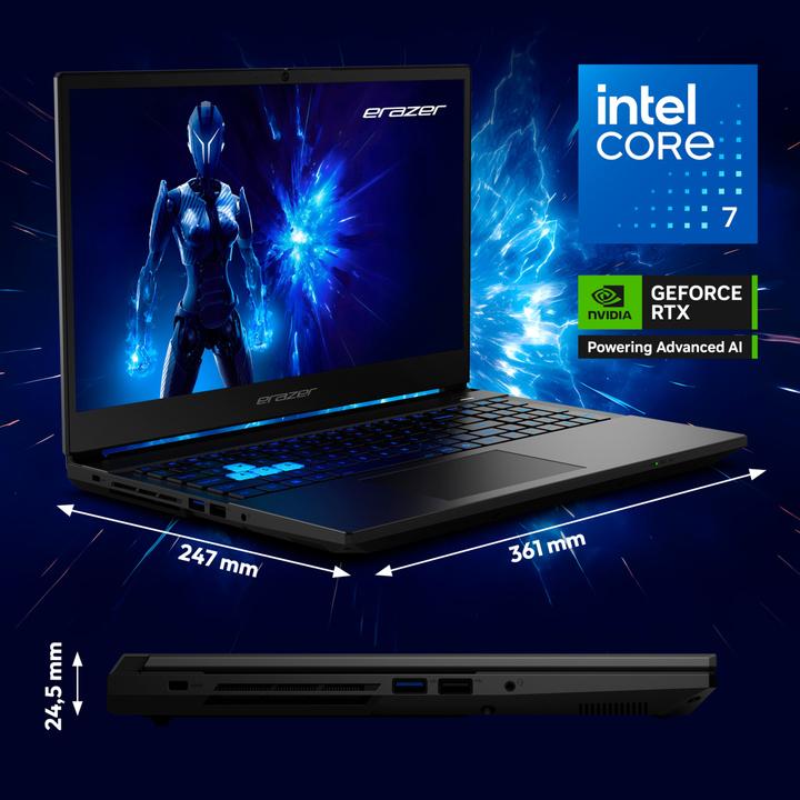 Immagine prodotto Erazer Deputy 15 P1 Core Gaming Laptop (15.60", 1000 GB, 16 GB, DE, Intel Core 7 250H)
