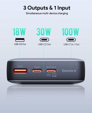 Image du produit Aukey Sprint X (20000 mAh, 130 W, 77 Wh)