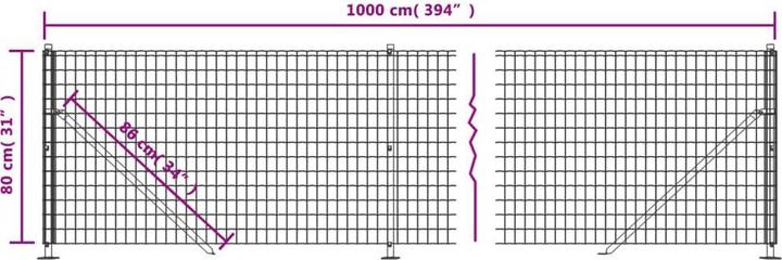 Produktbild vidaXL Maschendrahtzaun