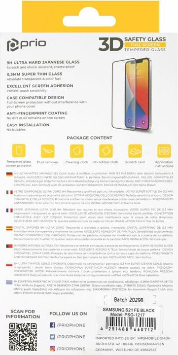 Productafbeelding prio 3D gehard glas (1 Stuk, Samsung Galaxy S21 FE 5G)
